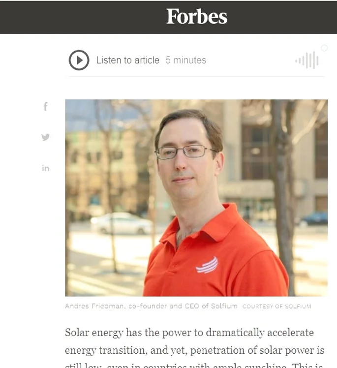 Forbes entrevista a CEO de Solfium